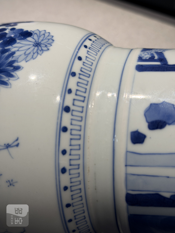 清康熙 青花高士图花觚一对 - 图11